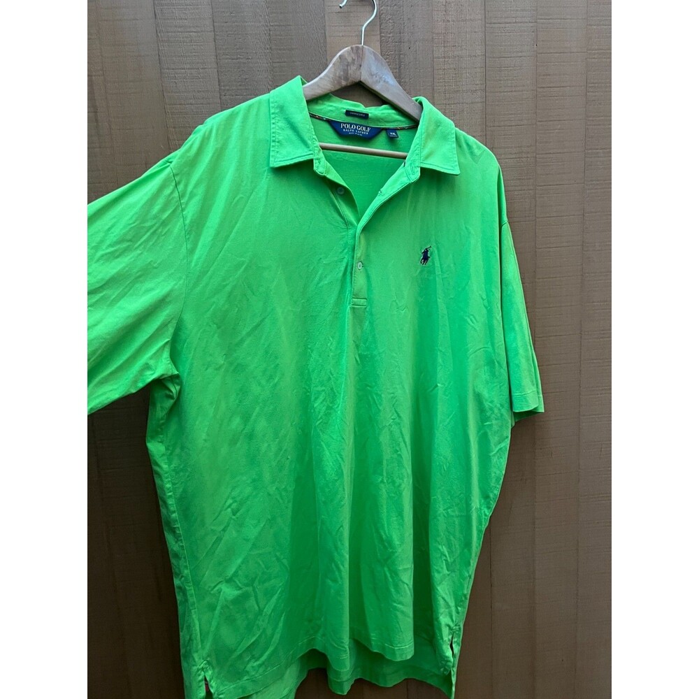 Polo xxl Ralph Lauren Men's Golf Short Sleeve Green Shirt red plaid trim